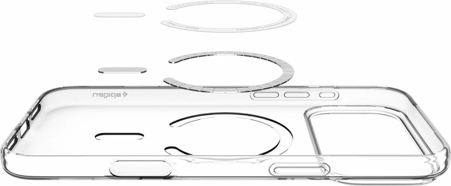 Mbështjellës Spigen Liquid Crystal MagSafe për iPhone 17 Pro, Transparent dhe Bardhë
