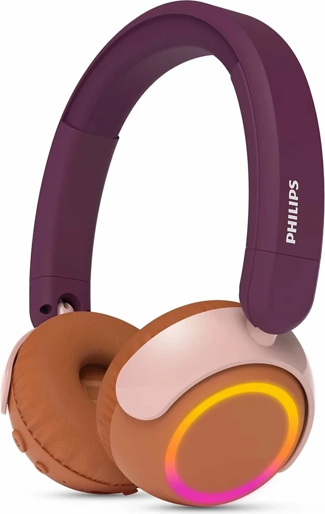 Kufje Philips TAK4200MP Bluetooth 5.4, për fëmijë, bateri 45 orë, LED, limit volum 75/85 dB, me mikrofon, vjollcë