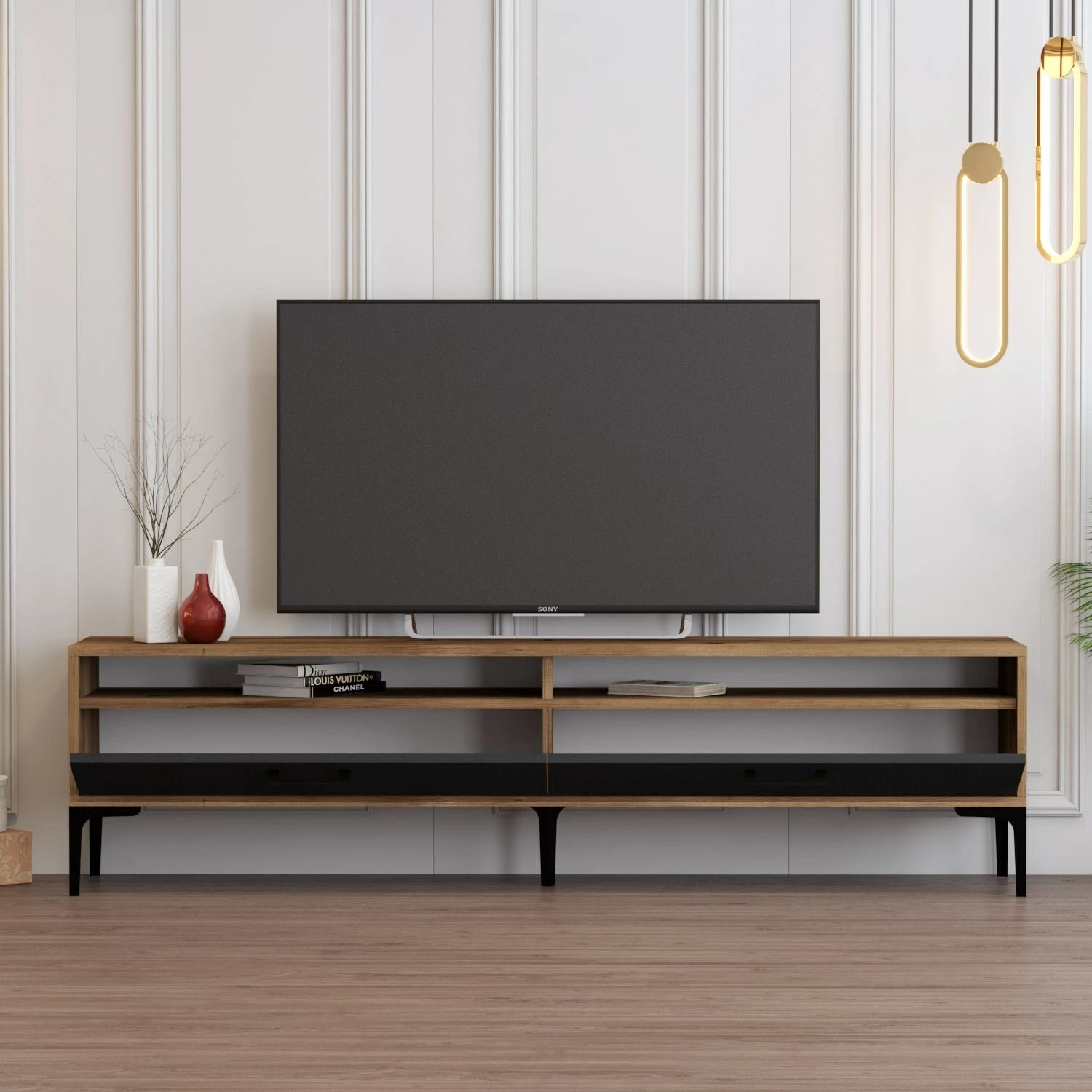 Komodë TV Skye Decor, Istanbul 2, ngjyrë arrë dhe antracit