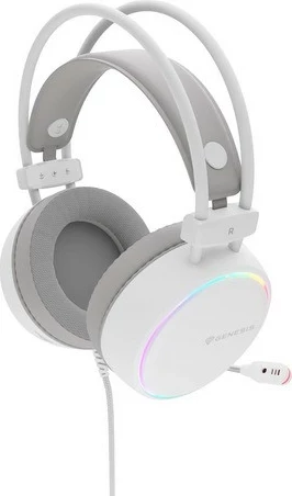 Kufje gaming Genesis Neon 613 G2 RGB, me mikrofon, të bardha