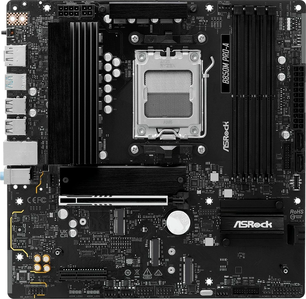 Pllakë amë ASRock B850M PRO-A, Socket AM5, micro ATX, DDR5, e zezë