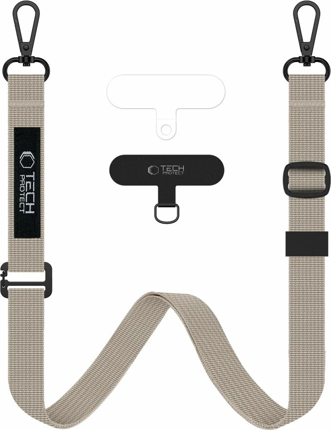 Litar për qafë dhe dorë për celular Tech-Protect C6S, 2në1, Bezhe, set