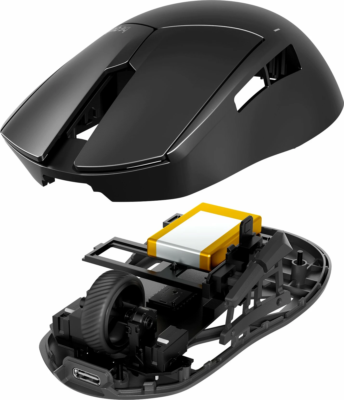 Maus be quiet! Dark Perk Ergo BM007, pa kabllo, 32000 DPI, 8000 Hz, 55 g, e zezë