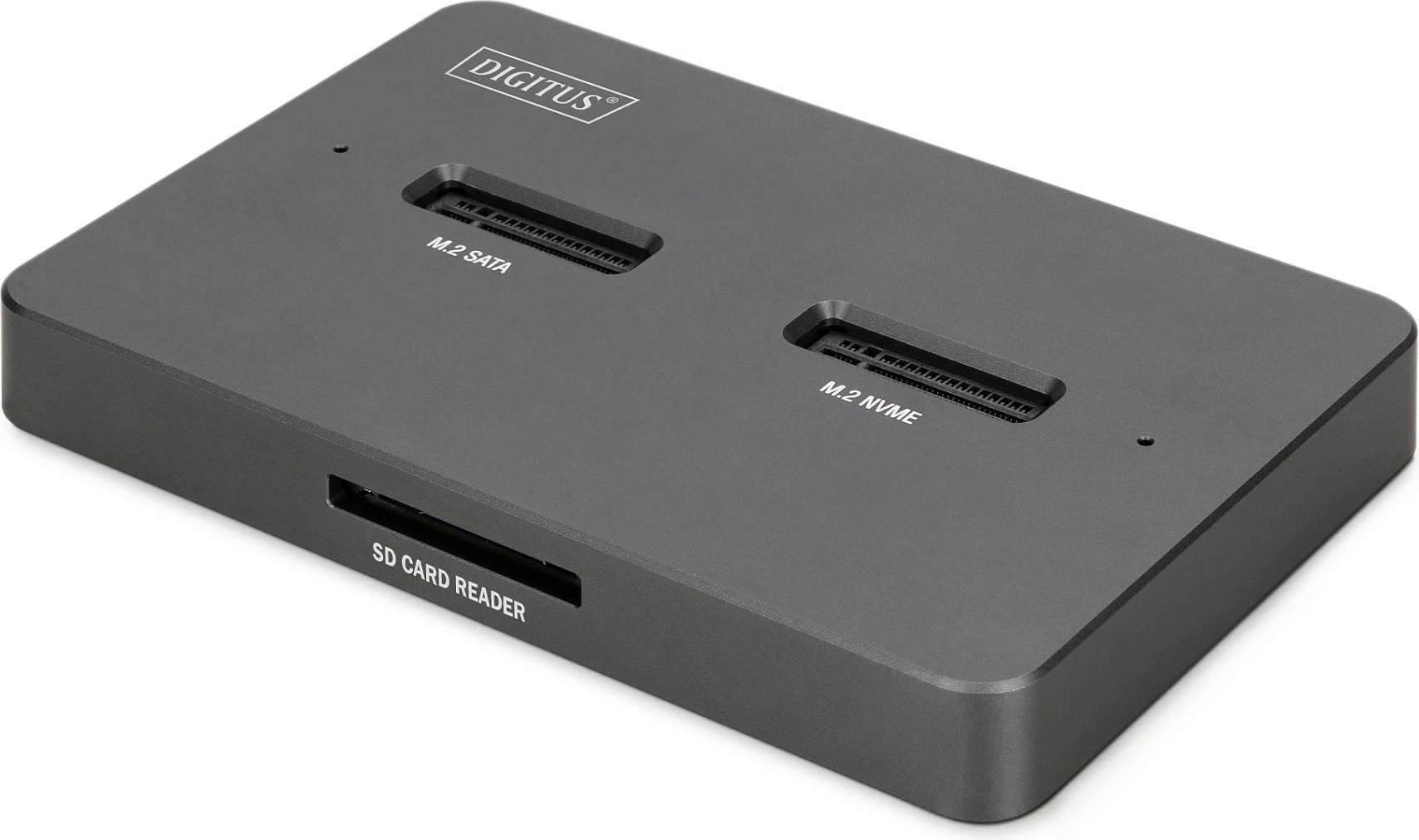 Docking station Digitus USB-C 3.2 Gen2, për M.2 NVMe/M.2 SATA SSD + lexues SD, 10Gbps, deri 4TB, e zezë