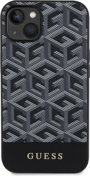 Mbështjellës Guess GUHMP14MHGCFSEK për iPhone 14 Plus 6.7", G Cube Stripes MagSafe, i zi