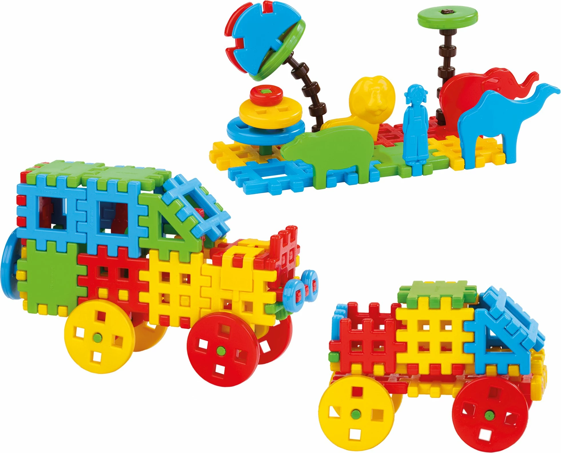Kocka ndërtimi Marioinex Waffle Mix 100, 100 elemente, plastikë, shumëngjyrëshe (set)