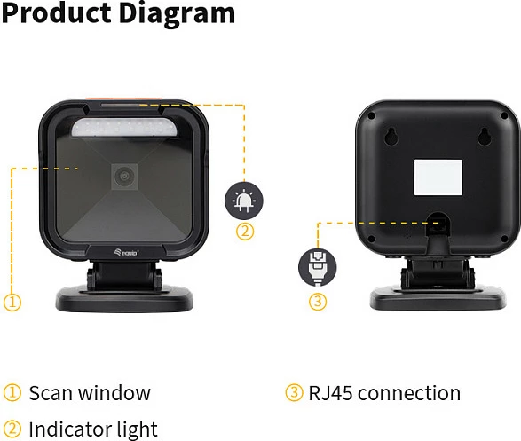 Skaner barkodi desktop Equip 2D-Omni-Direkt, USB, 2D/QR, 1MP, IP54, i zi