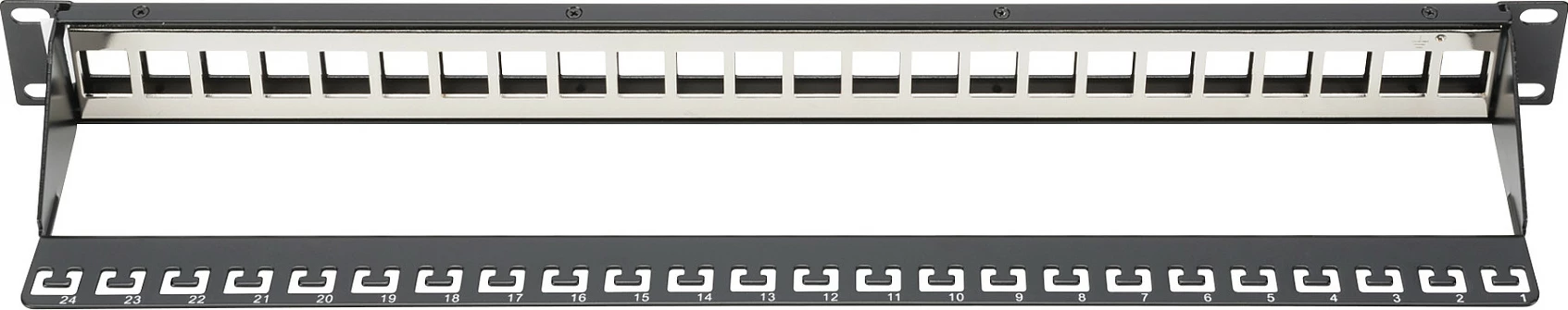 Patchpanel Digitus 24-portë, 1U, modular, zi
