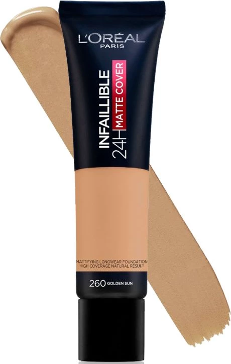 Krem pudër L'oreal Paris Infaillible 32h Matte Cover Warm Undertone 260, 30 ml