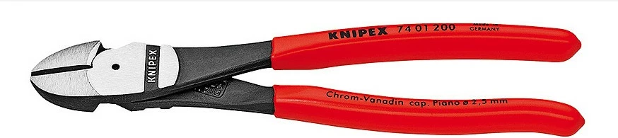 Knaqe diagonale Knipex 74 01 180, çelik krom-vanadium, dorezë plastike, 180mm, e kuqe