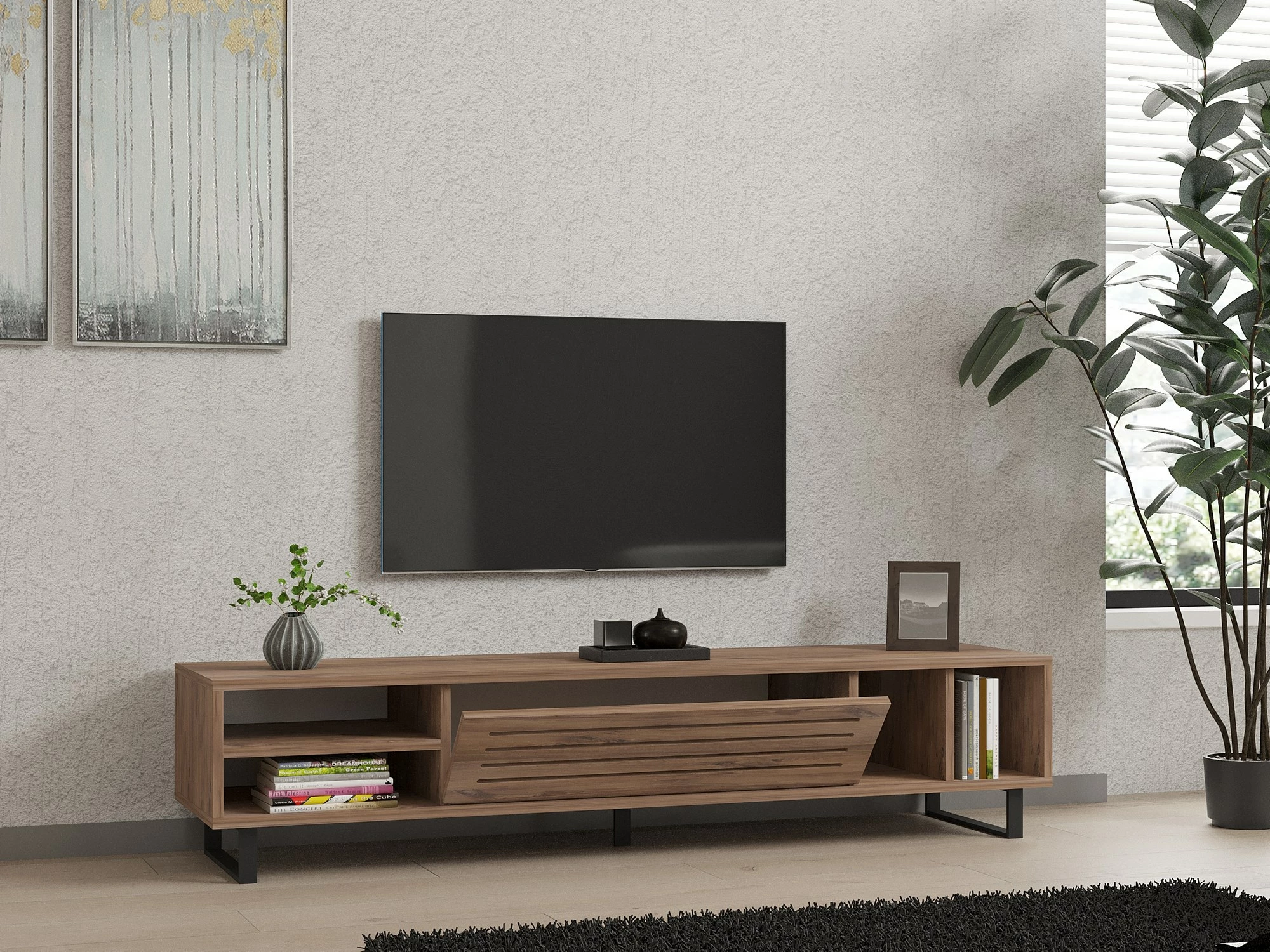 Komodë TV Skye Decor, ngjyrë Atlantic Pine