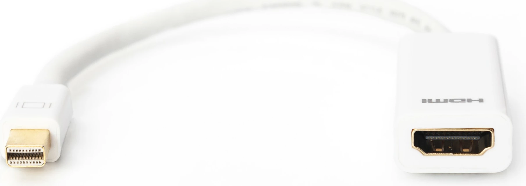 Adapter kabllo Digitus Mini DisplayPort në HDMI, 0.15m, i bardhë