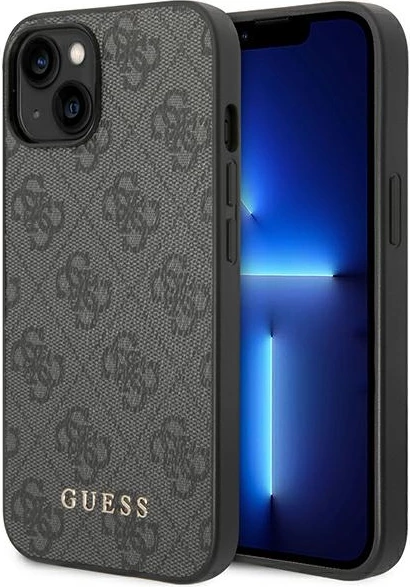 Mbështjellës Guess GUHCP14SG4GFGR për iPhone 14, 6.1", hardcase, gri