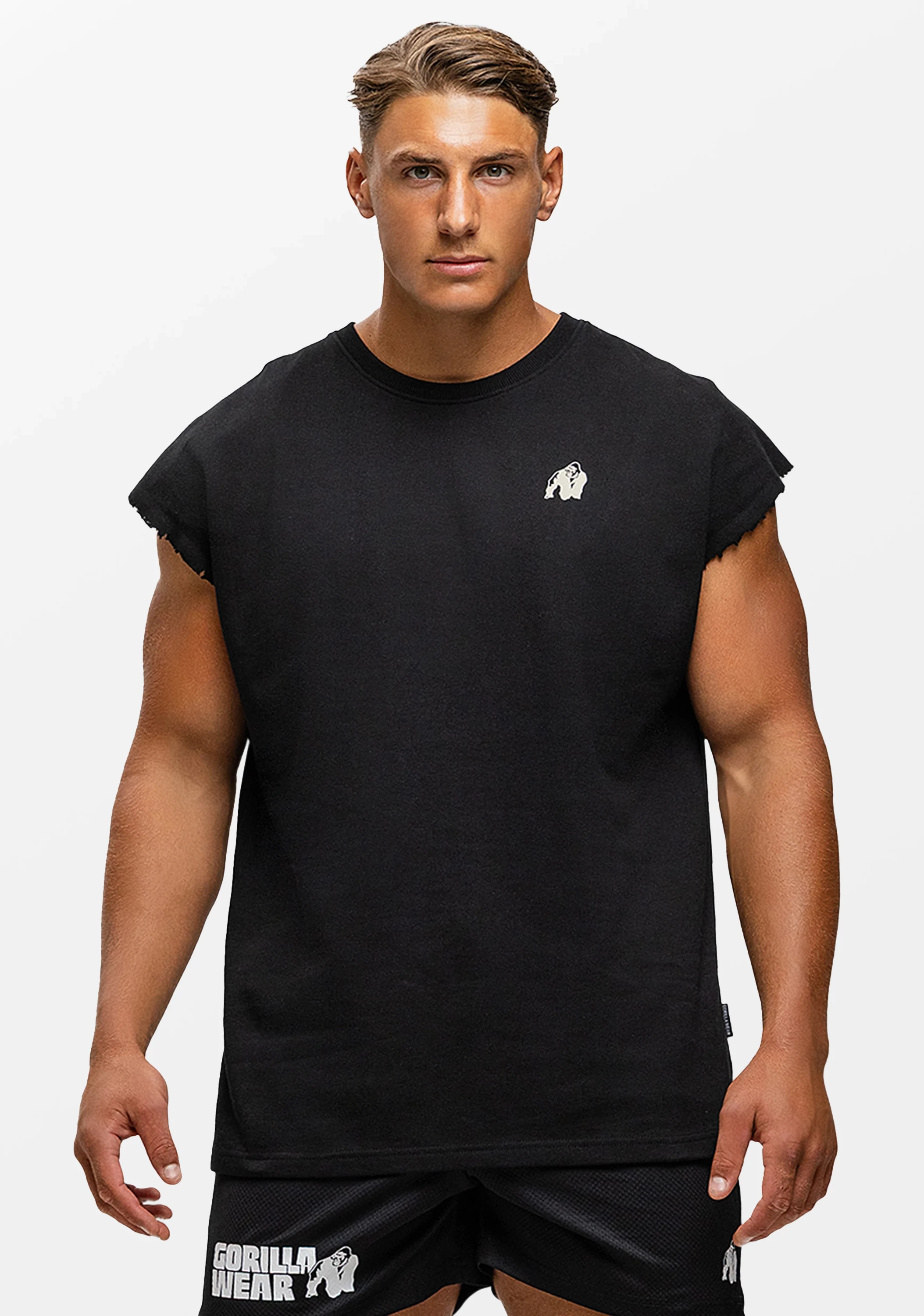 Bouse Cut Off Tank Top - Black [Madhësia: L]