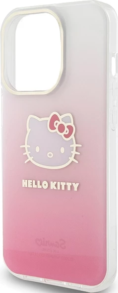 Mbështjellës Hello Kitty IML Gradient Electrop Kitty Head për iPhone 14 Pro Max, rozë