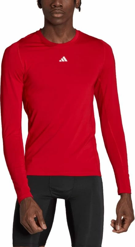 Maicë adidas Techfit Aeroready me mëngë të gjata për meshkuj, e kuqe [Madhësia: S]