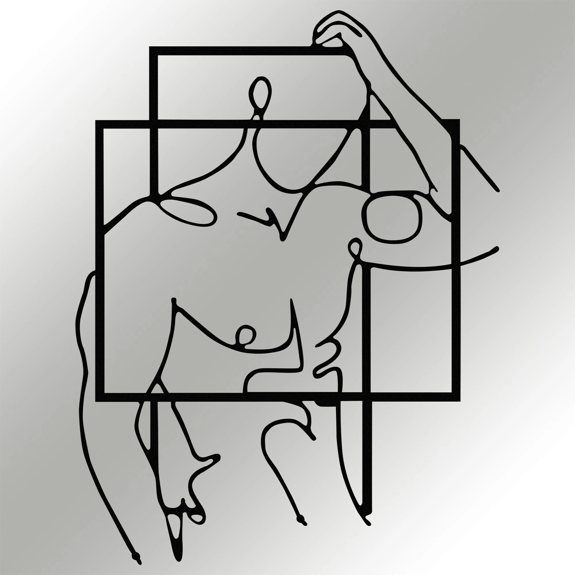Aksesor dekorativ metalik për mur Wallity, Fit Man, ngjyrë e zezë, 39x51cm