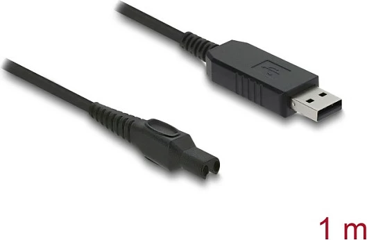 Kabllo karikimi USB DeLOCK për Philips OneBlade Pro 360 HQ7/HQ8/HQ9, 1 m, USB-A në 2-pin, e zezë