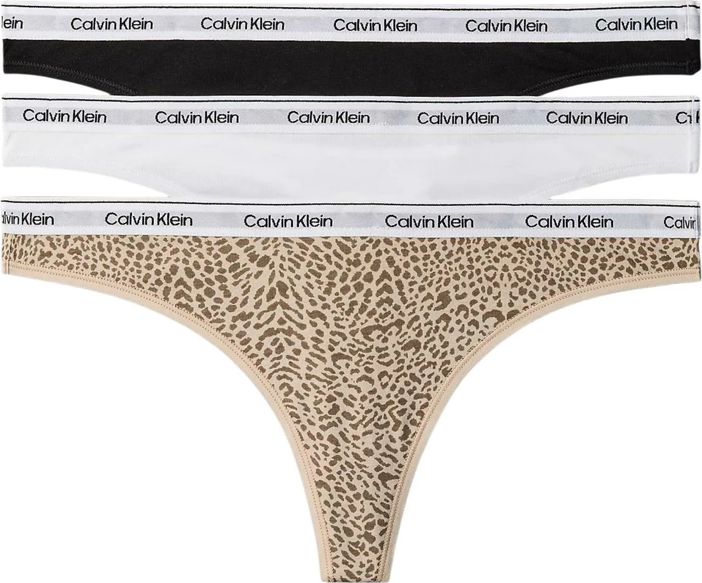 Set të brendshme (thong) për femra Calvin Klein Underwear LV00QD5209, zezë/bardhë [Madhësia: XL]