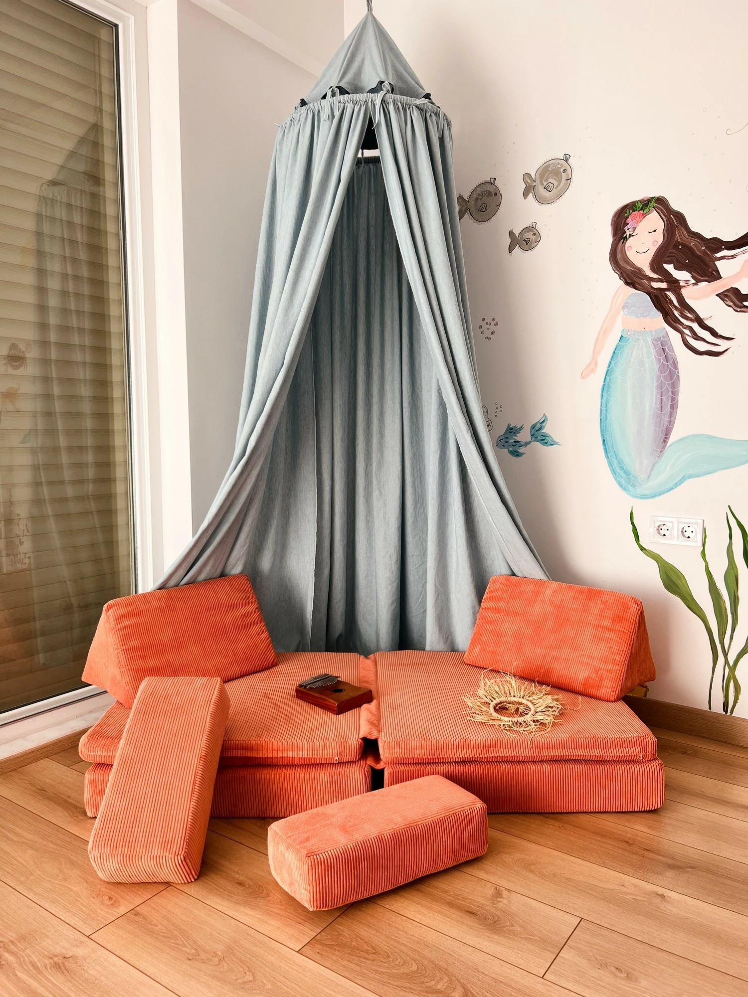 Divan-krevat për dy persona, Atelier del Sofa, Puzzle, portokalli