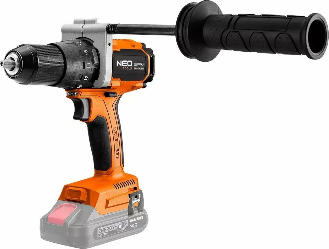 Trapan udaror/vidhosëse me bateri Neo 04-616, 18 V, brushless, 100 Nm, mandrinë 13 mm, pa bateri/pa karikues, portokalli/zi