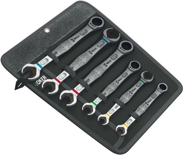 Set çelësa kombinues Wera Joker 6 copë, çelik inox, mat, me mbështjellës, Gjermani