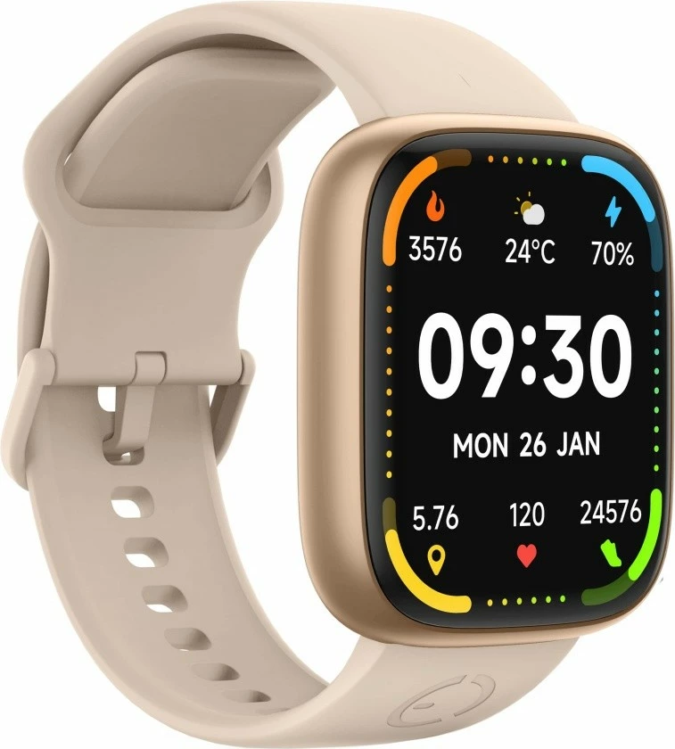 Smartwatch EcoWatch EW06, 1.83", Bluetooth, IP68, Gold