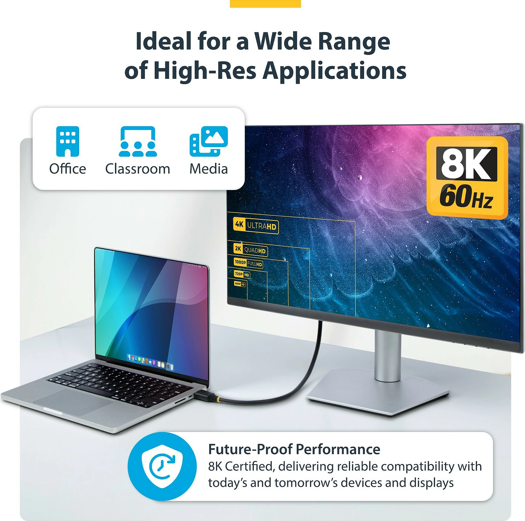Kabllo HDMI StarTech 2m, HDMI 2.1, 8K 60Hz/4K 120Hz, 48Gbps, eARC, HDR10+, e zezë