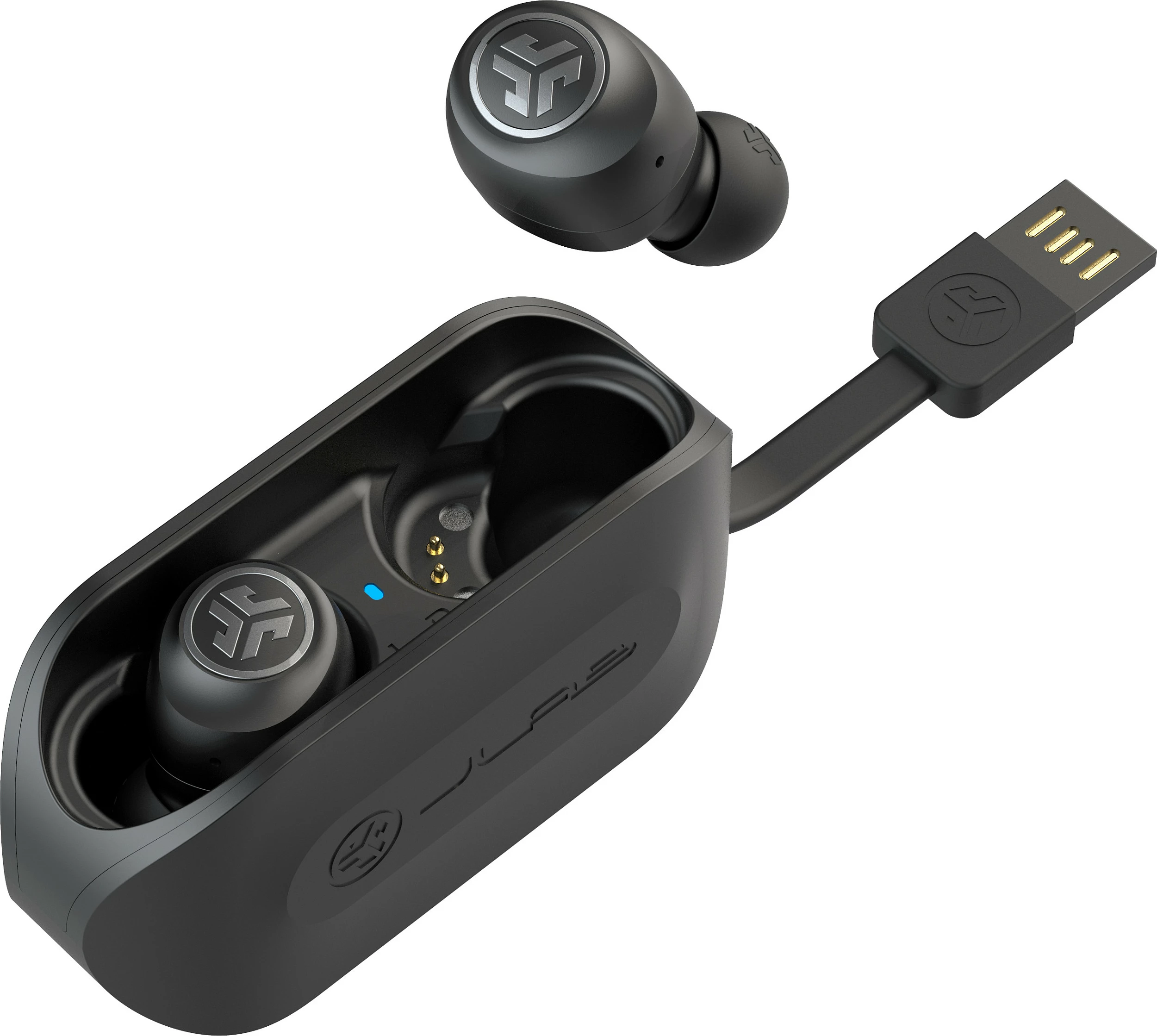 Kufje JLAB Audio Go Air, True Wireless Bluetooth, me kutizë karikimi, të zeza