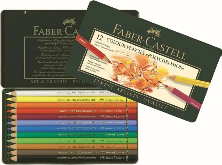 Lapsa me ngjyra Faber-Castell Polychromos FC-110012, set 12 copë, multikolor
