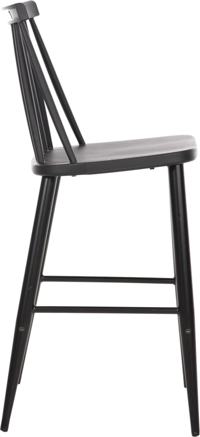 Karrige për bar mesatare VANESSA FH9300.12 polipropilen & metalike, e zezë, 45,5x46x97H cm., set prej 2 copë