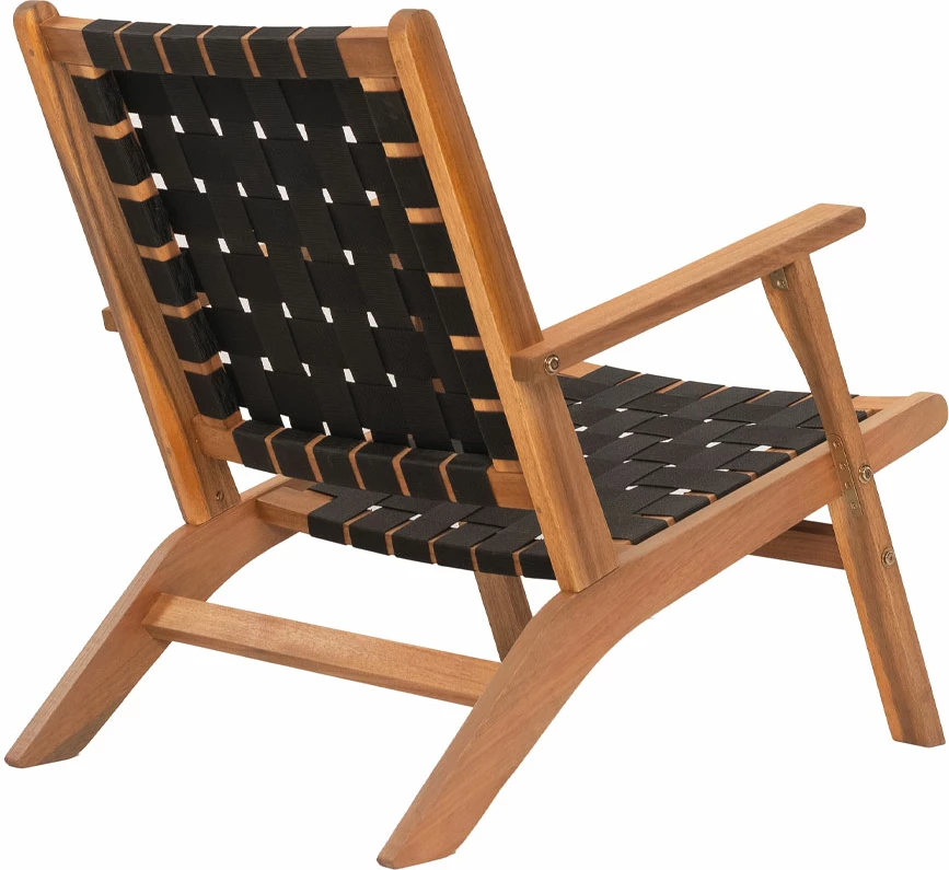 Karrige e ulët Hastag, ngjyrë e zezë-natyrale, 60x76x73