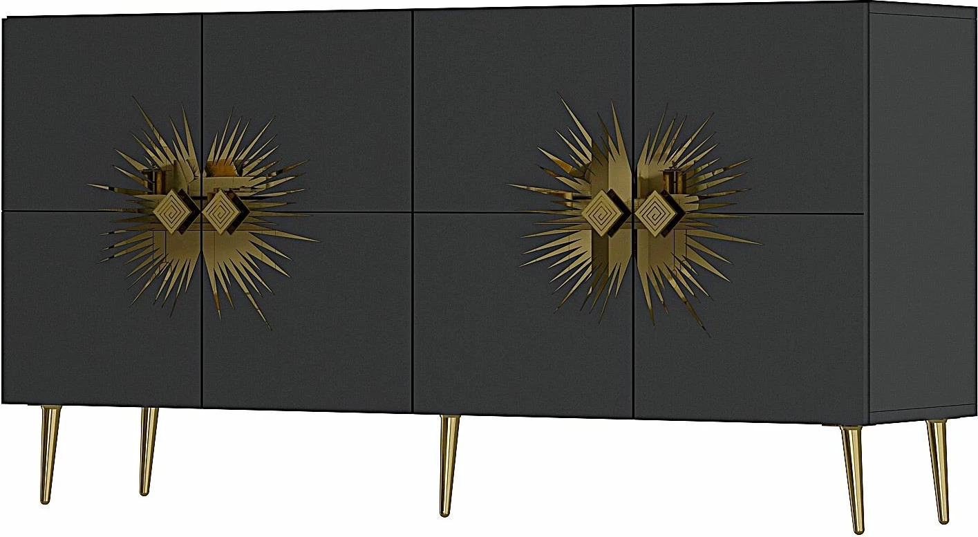 Konsol Skye Decor, ngjyrë antracit dhe ari, Nida KB150