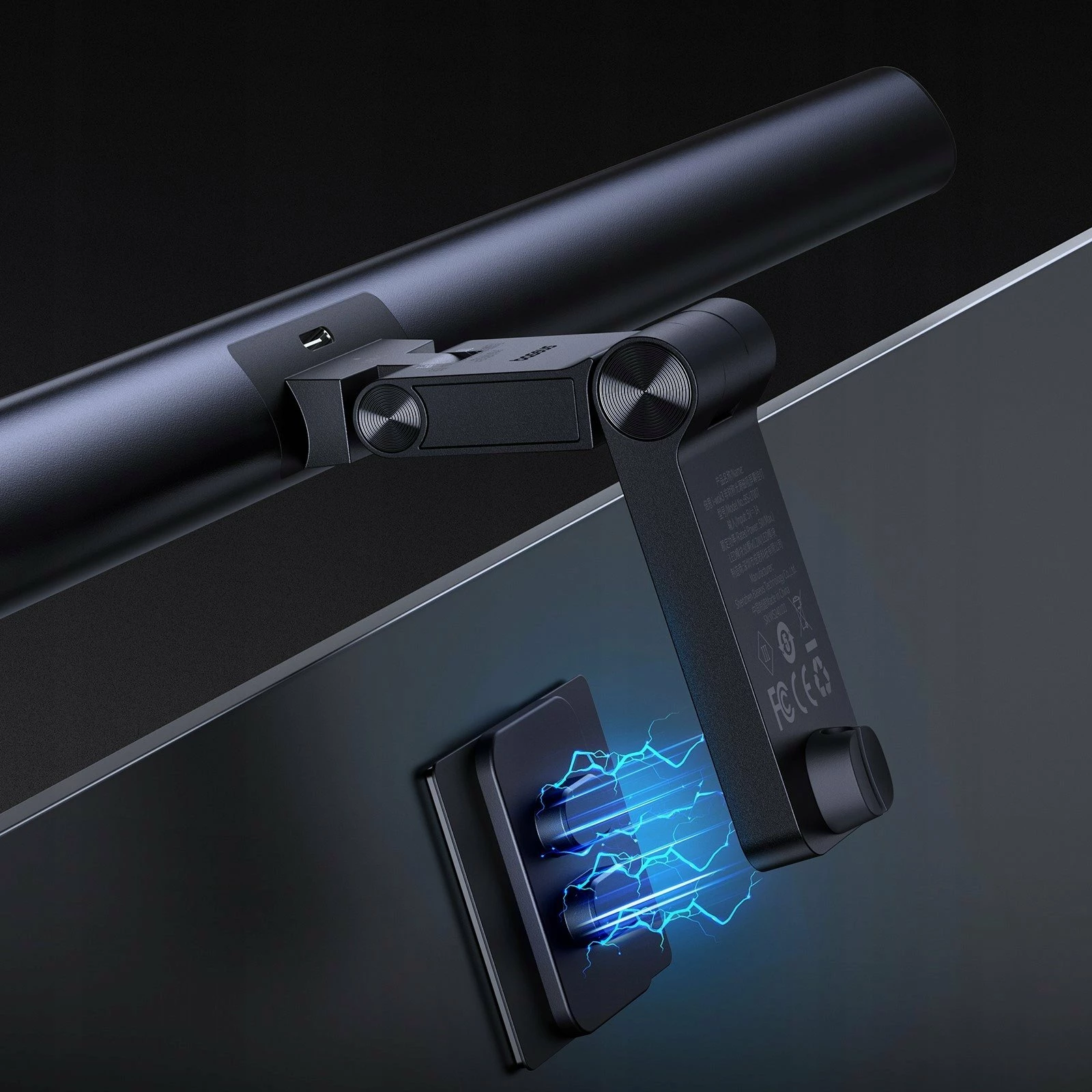 Lampë LED për monitor Baseus i-wok 3 Series, montim magnetik, USB-C, 485 mm, e zezë, set me kabllo USB-A në USB-C