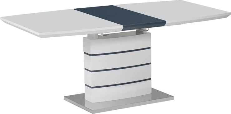 Tavolinë e zgjatshme Darsile Inart, ngjyrë bardhë me gri-karbon, MDF, 140-180x90x76cm