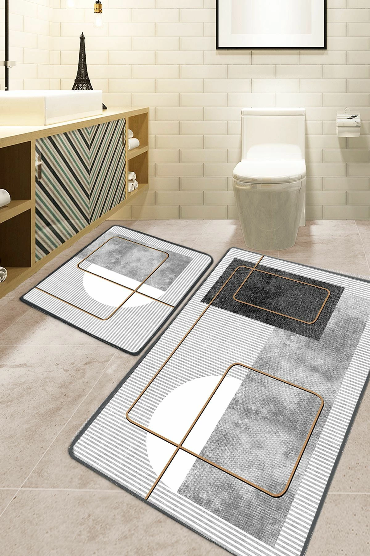 Set tapetash për banjo (2 copë), Mijölnir, Grasva, ngjyrë gri