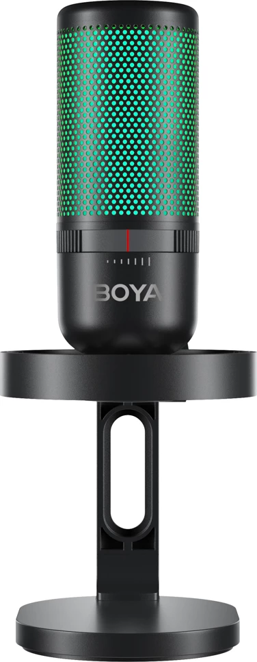Mikrofon BOYA K3 me kabllo USB-C, 48 kHz/16-bit, superkardioid, RGB, me stativ tavoline & pop filter, i zi