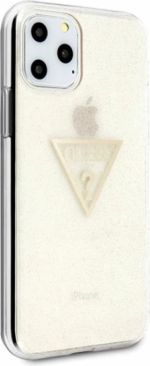 Kapak iPhone 11 Pro Guess GUHCN58SGTLGO, i artë, Glitter Triangle