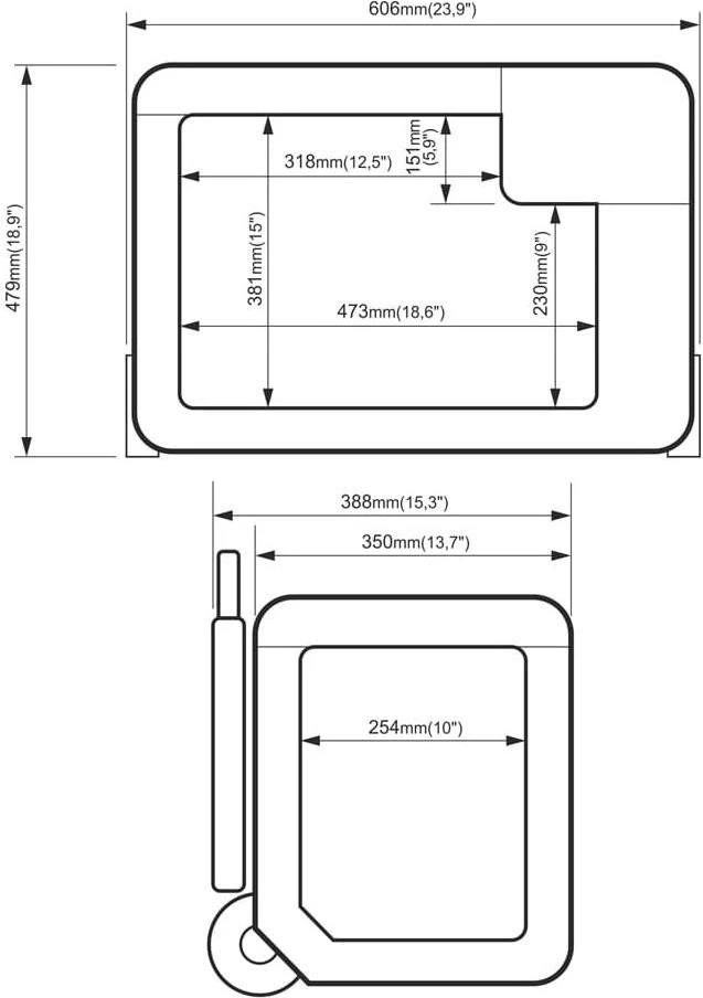 Frigoriferi portativ Yolco BCX 40, ngjyrë grafit