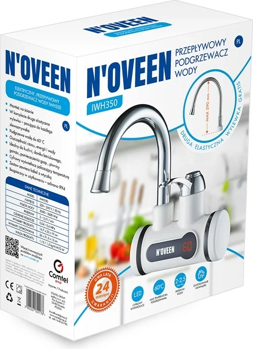 Ngrohës uji i menjëhershëm N'OVEEN IWH350, 3600 W, argjend