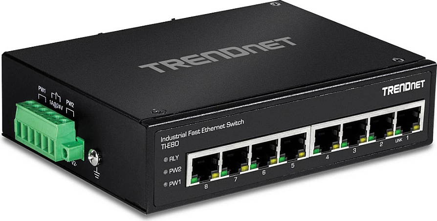Switch TRENDnet TI-E80, 8x Fast Ethernet 10/100, DIN Rail, IP30, i zi