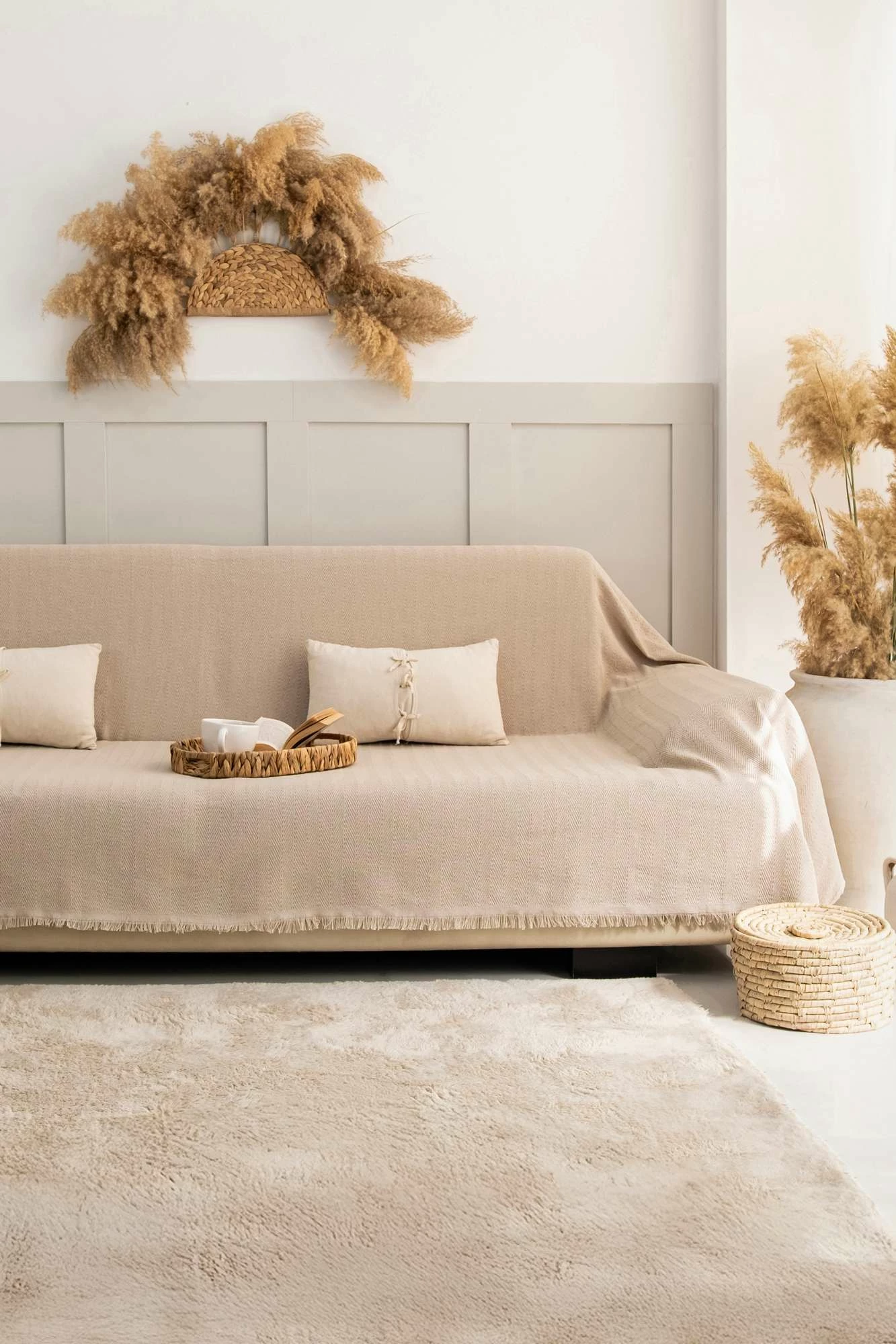 Mbulesë divani L'essentiel, ngjyrë bezhë, Rio, 180x300cm