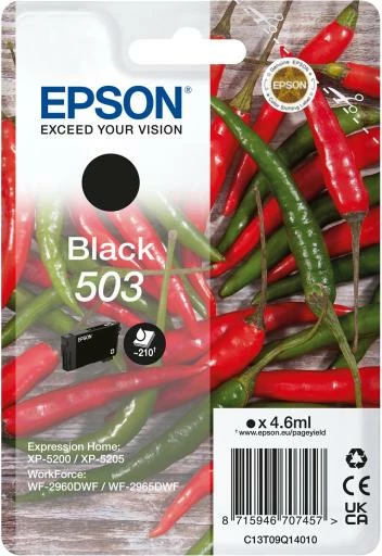 Kartuç boje Epson 503 C13T09Q14010, 4.6 ml, e zezë