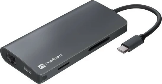 Hub Natec Fowler 2 V2, USB-C, HDMI, RJ-45, SD, microSD, i zi