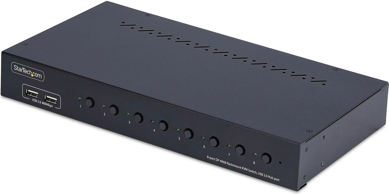 Switch KVM DisplayPort StarTech 8-Port, DP 1.2, 4K 60Hz, 1U Rack, i zi
