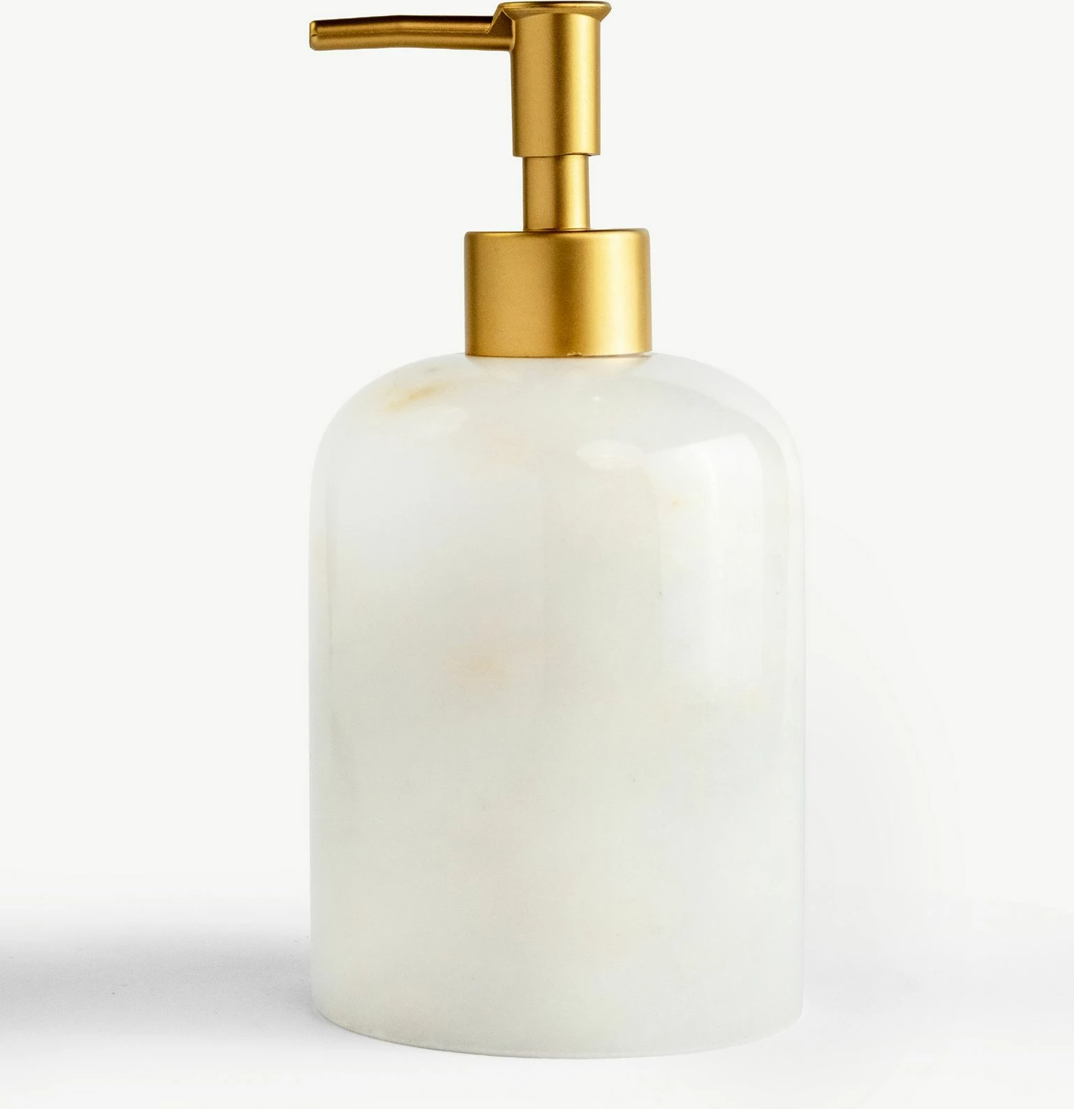 Dispenser sapuni mermeri travertin, i bardhë, ar mat, Evila Originals
