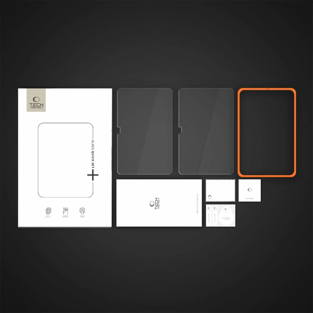 Mbrojtës ekrani xhami Tech-Protect Easy Set+, për iPad 10.9" (2022) / iPad 11" (2025), 2 copë