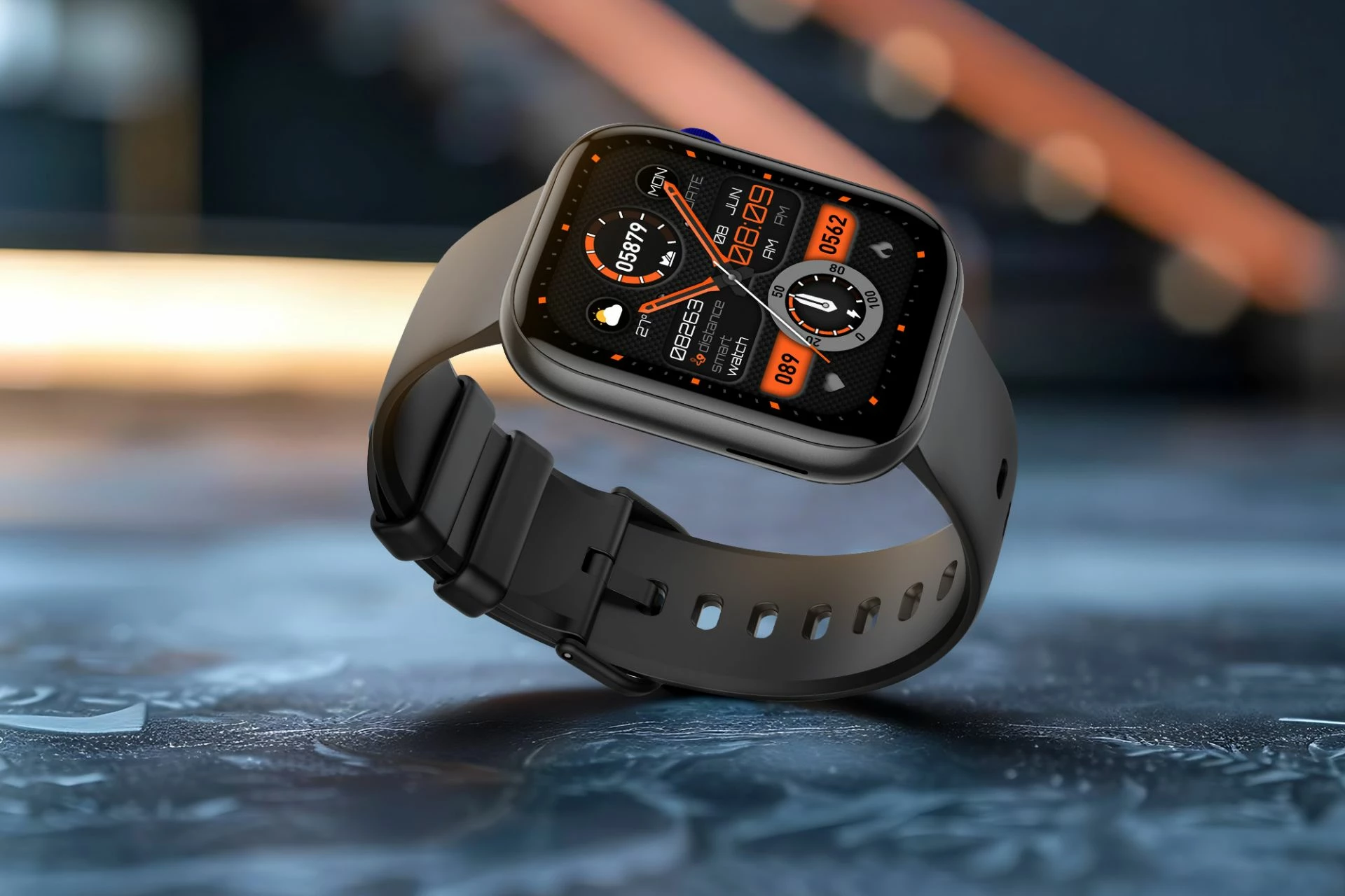 Smartwatch Moye Kronos 3 Pro 2.01\" TFT IP68 Bluetooth 5.3, e zezë, me 3 rripa 6