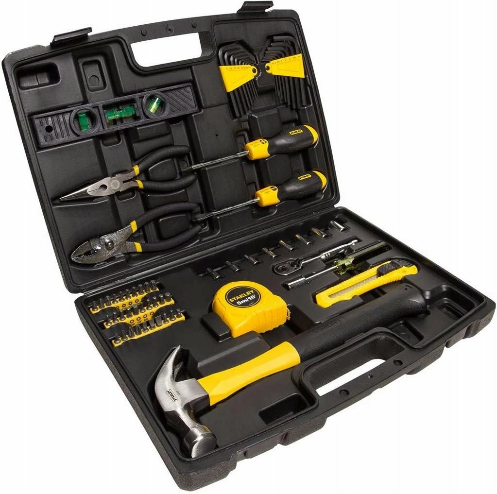 Set veglash Stanley STMT0-94248, me valixhe plastike, e verdhë, 65 copë