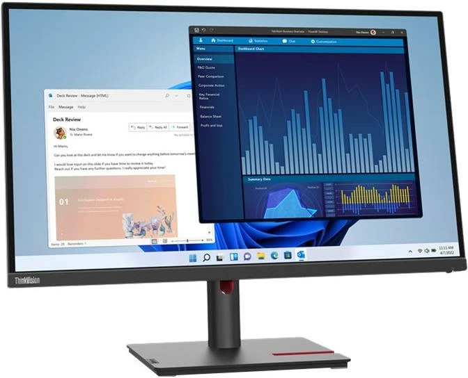 Monitor Lenovo ThinkVision T27p-30 T27p30 (63A9GAT1EU) 27", ekran i sheshtë TFT/LCD, i zi
